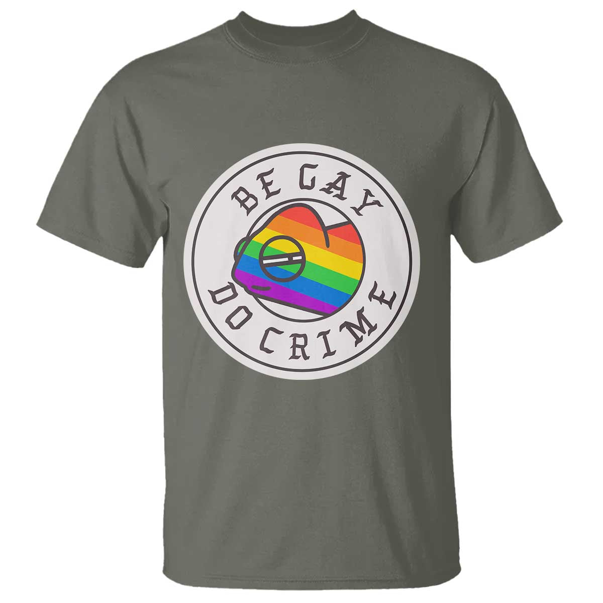 Be Gay Do Crime Rainbow Chameleon LGBTQ Pride Flag T Shirt - Wonder Print Shop