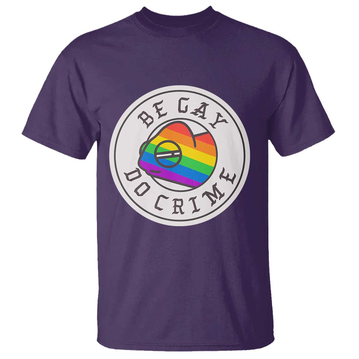Be Gay Do Crime Rainbow Chameleon LGBTQ Pride Flag T Shirt - Wonder Print Shop