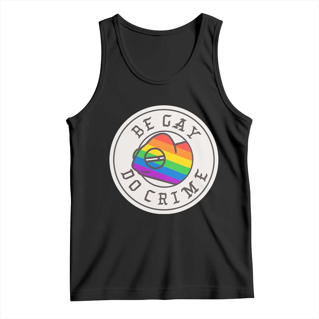 Be Gay Do Crime Rainbow Chameleon LGBTQ Pride Flag Tank Top - Wonder Print Shop