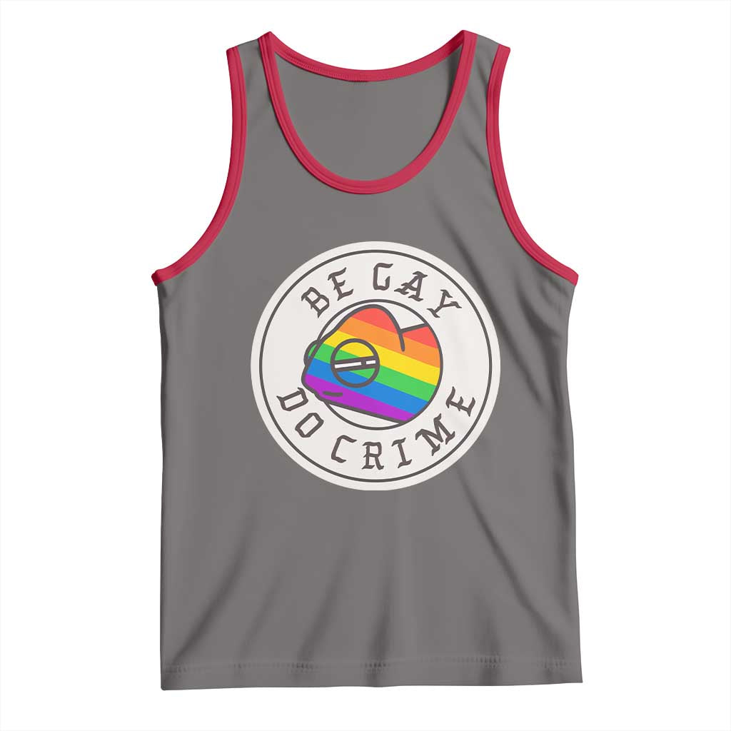 Be Gay Do Crime Rainbow Chameleon LGBTQ Pride Flag Tank Top - Wonder Print Shop