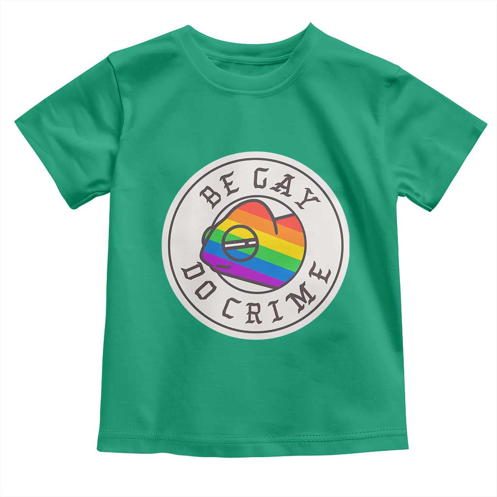 Be Gay Do Crime Rainbow Chameleon LGBTQ Pride Flag Toddler T Shirt - Wonder Print Shop