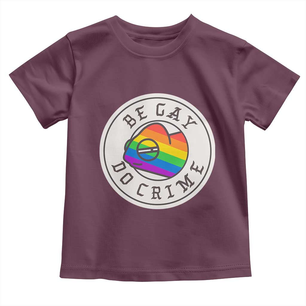 Be Gay Do Crime Rainbow Chameleon LGBTQ Pride Flag Toddler T Shirt - Wonder Print Shop