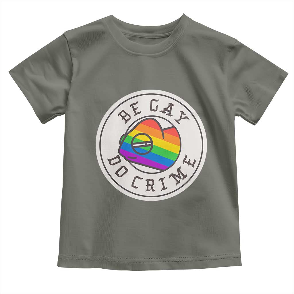 Be Gay Do Crime Rainbow Chameleon LGBTQ Pride Flag Toddler T Shirt - Wonder Print Shop