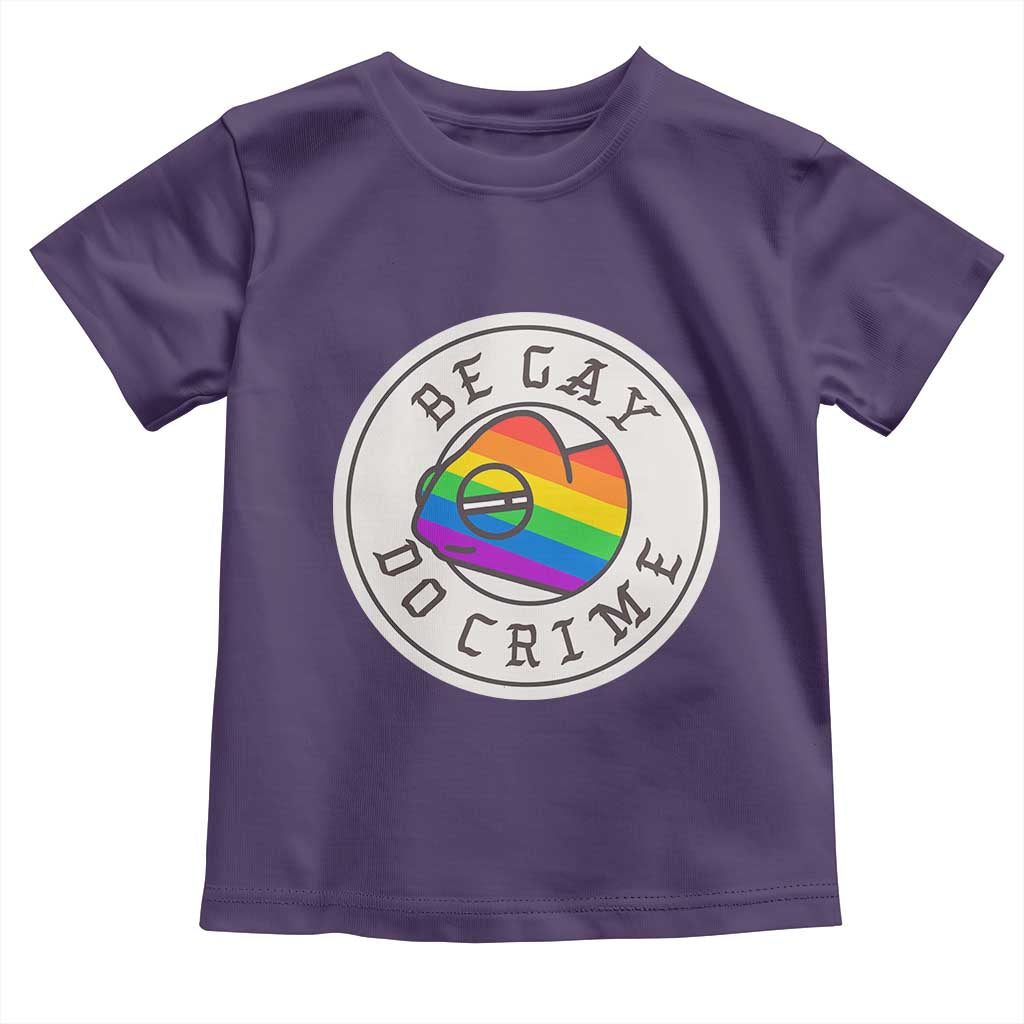 Be Gay Do Crime Rainbow Chameleon LGBTQ Pride Flag Toddler T Shirt - Wonder Print Shop