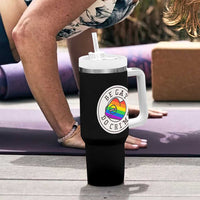 Be Gay Do Crime Rainbow Chameleon LGBTQ Pride Flag Tumbler With Handle - Wonder Print Shop