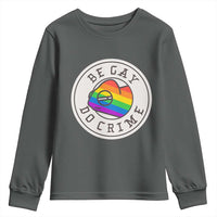 Be Gay Do Crime Rainbow Chameleon LGBTQ Pride Flag Youth Sweatshirt - Wonder Print Shop