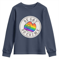 Be Gay Do Crime Rainbow Chameleon LGBTQ Pride Flag Youth Sweatshirt - Wonder Print Shop
