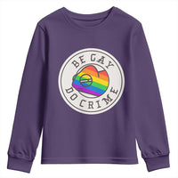 Be Gay Do Crime Rainbow Chameleon LGBTQ Pride Flag Youth Sweatshirt - Wonder Print Shop