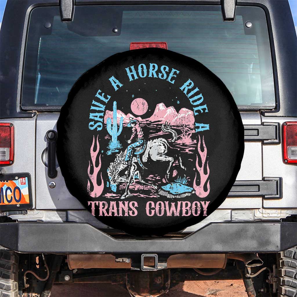 Save A Horse Ride A Trans Cowboy Spare Tire Cover Transgender Trans Pride LGBTQ