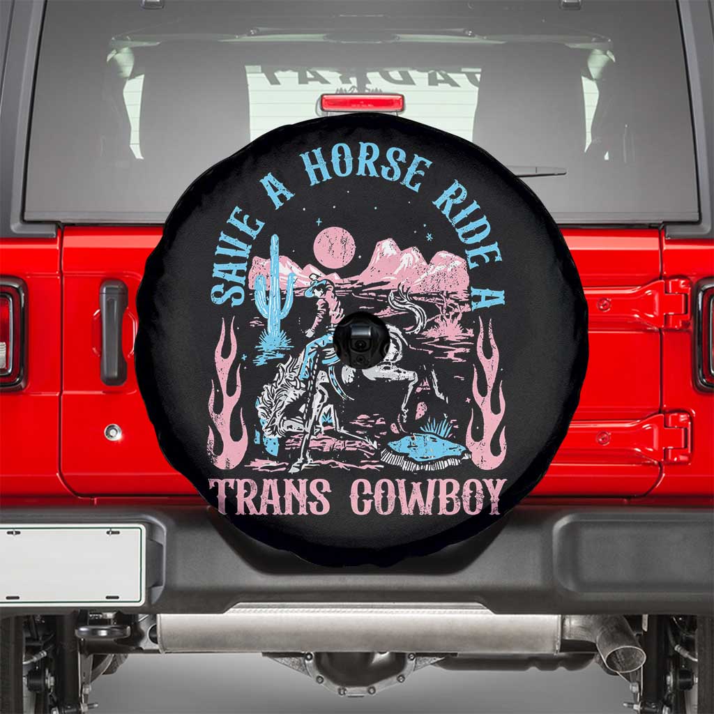 Save A Horse Ride A Trans Cowboy Spare Tire Cover Transgender Trans Pride LGBTQ