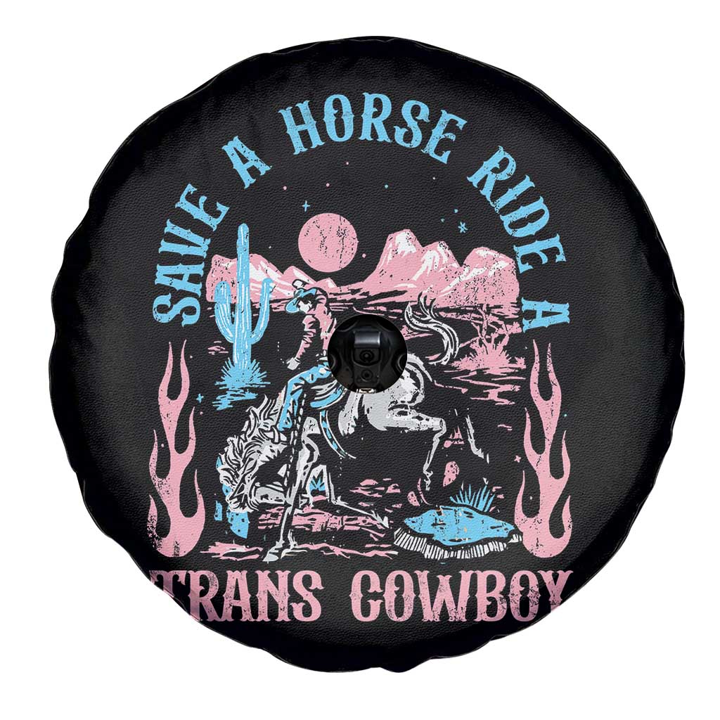 Save A Horse Ride A Trans Cowboy Spare Tire Cover Transgender Trans Pride LGBTQ