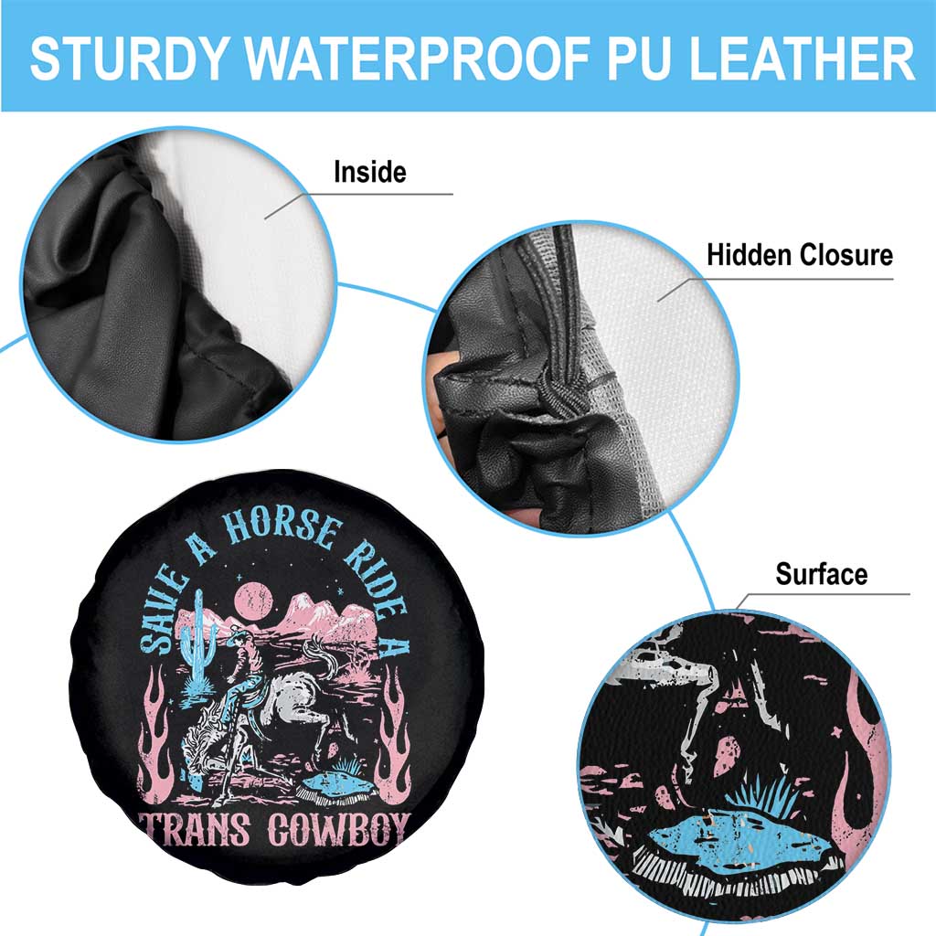 Save A Horse Ride A Trans Cowboy Spare Tire Cover Transgender Trans Pride LGBTQ