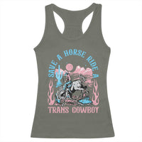 Save A Horse Ride A Trans Cowboy Racerback Tank Top Transgender Trans Pride LGBTQ
