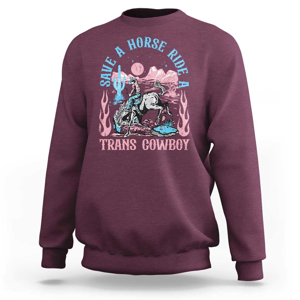 Save A Horse Ride A Trans Cowboy Sweatshirt Transgender Trans Pride LGBTQ