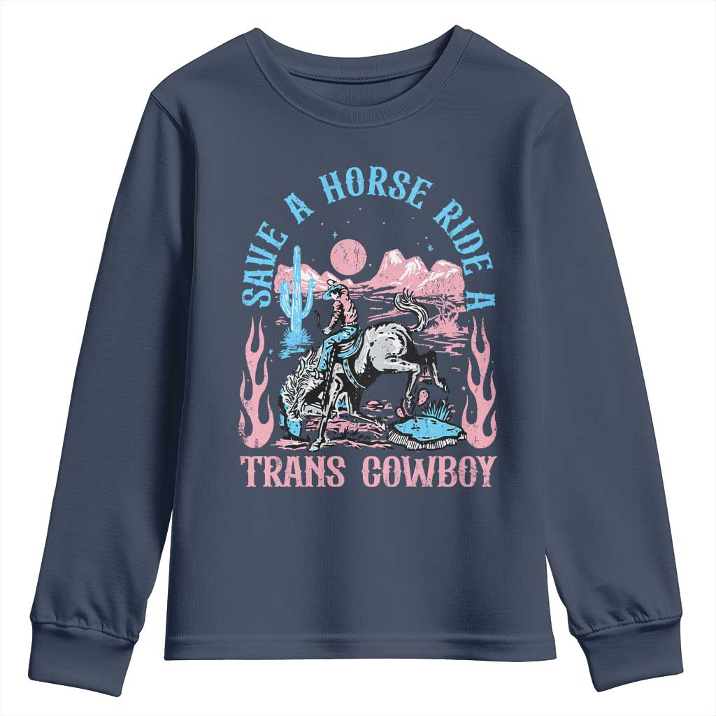 Save A Horse Ride A Trans Cowboy Youth Sweatshirt Transgender Trans Pride LGBTQ