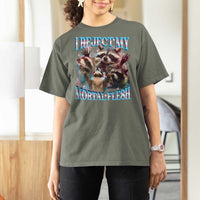 Funny LGBT Trans Pride T Shirt For Women I Reject My Mortal Flesh Transgender Racoon Bootleg