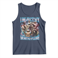Funny LGBT Trans Pride Tank Top I Reject My Mortal Flesh Transgender Racoon Bootleg