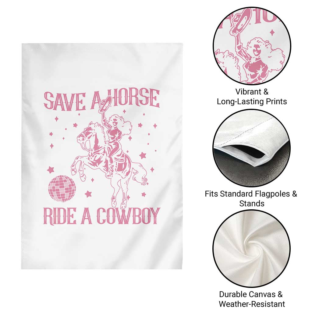 Save a Horse Ride A Cowboy Garden Flag Funny Cowgirl Western Style