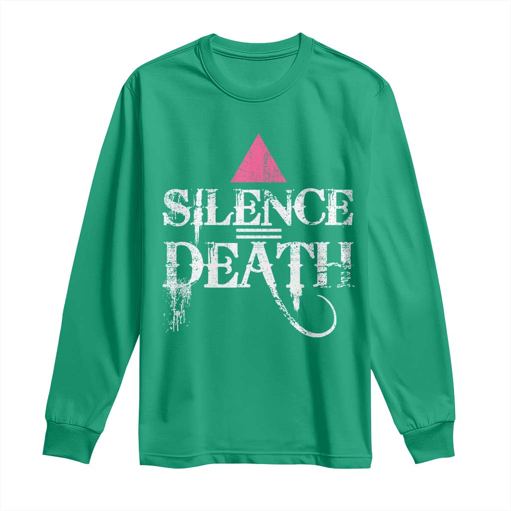 Silence Death Long Sleeve Shirt LGBTQ Pride Month - Wonder Print Shop
