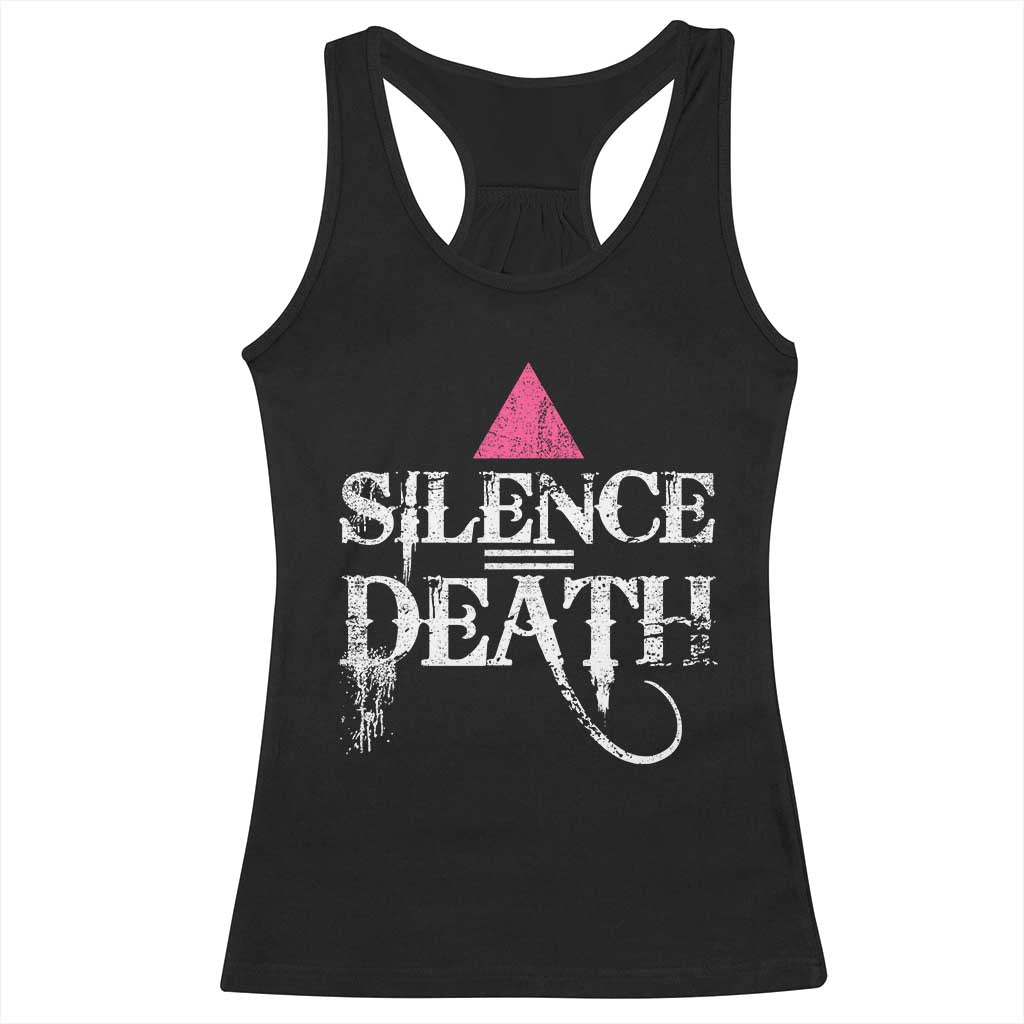 Silence Death Racerback Tank Top LGBTQ Pride Month - Wonder Print Shop