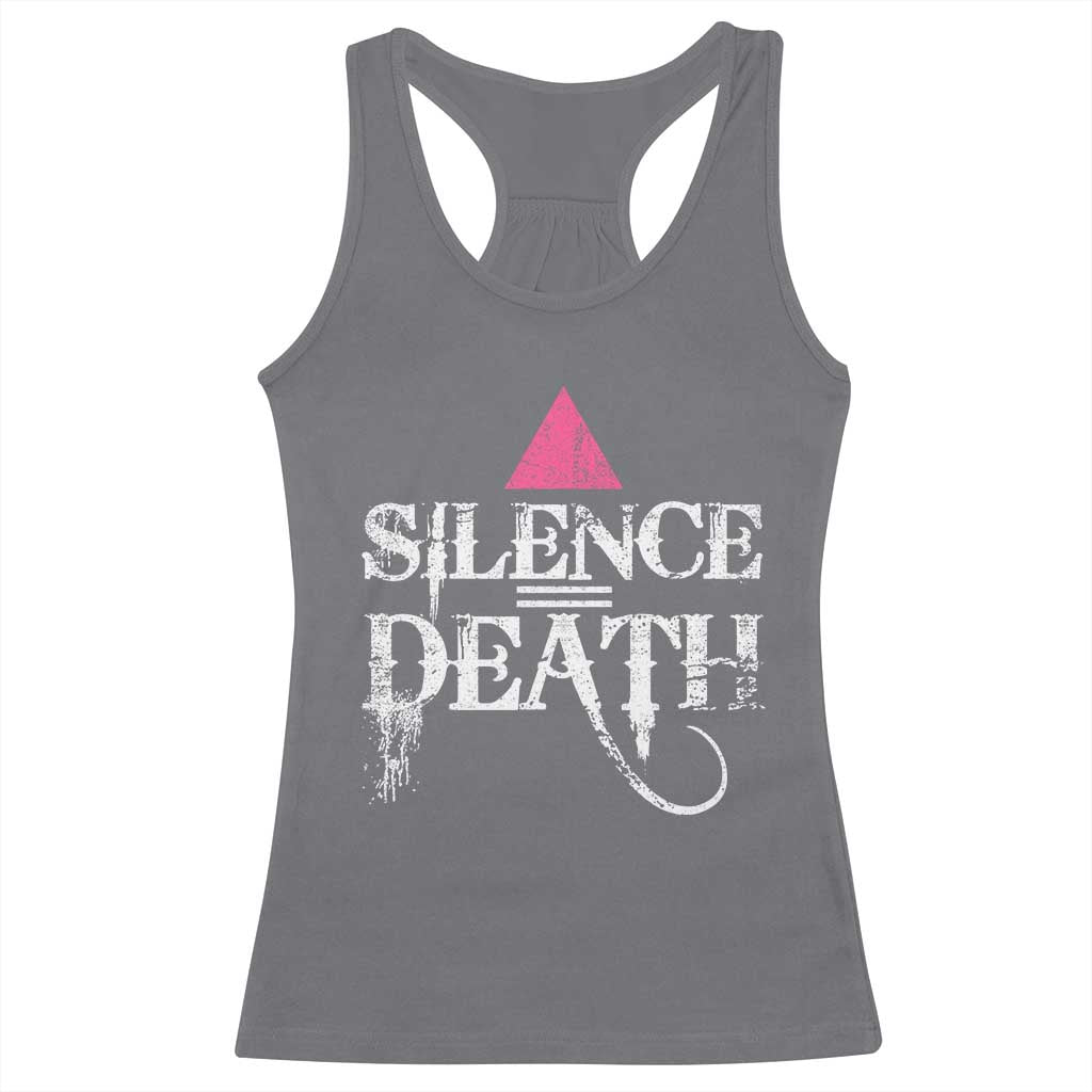 Silence Death Racerback Tank Top LGBTQ Pride Month - Wonder Print Shop
