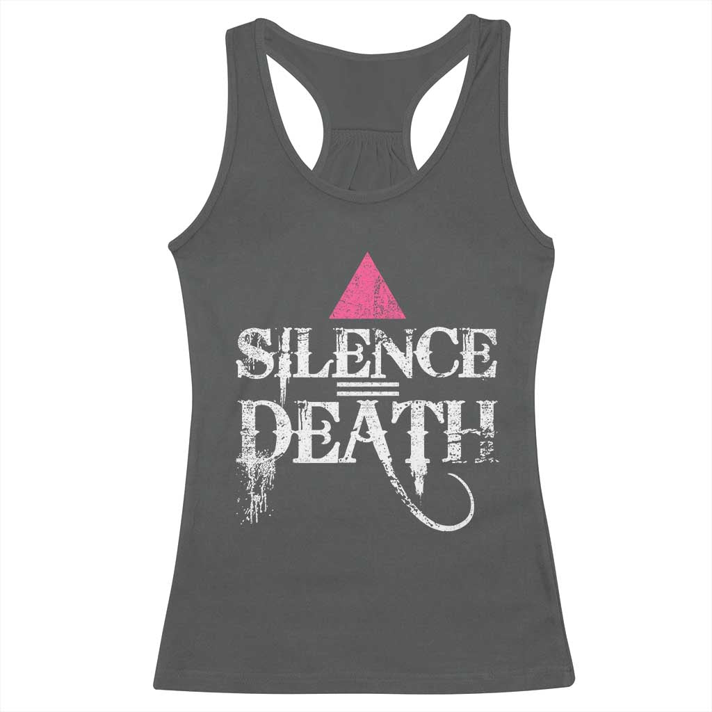 Silence Death Racerback Tank Top LGBTQ Pride Month - Wonder Print Shop