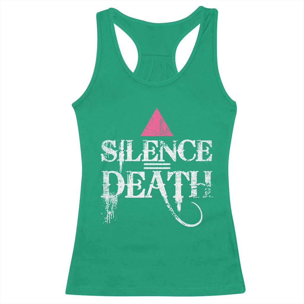 Silence Death Racerback Tank Top LGBTQ Pride Month - Wonder Print Shop