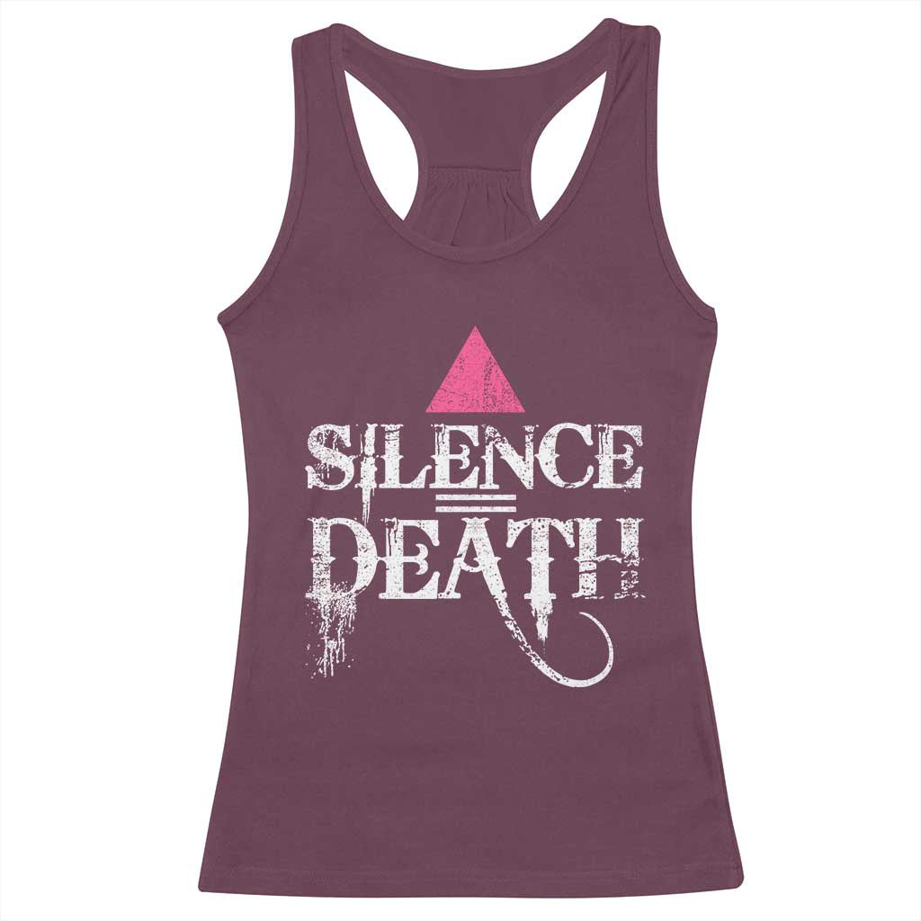 Silence Death Racerback Tank Top LGBTQ Pride Month - Wonder Print Shop