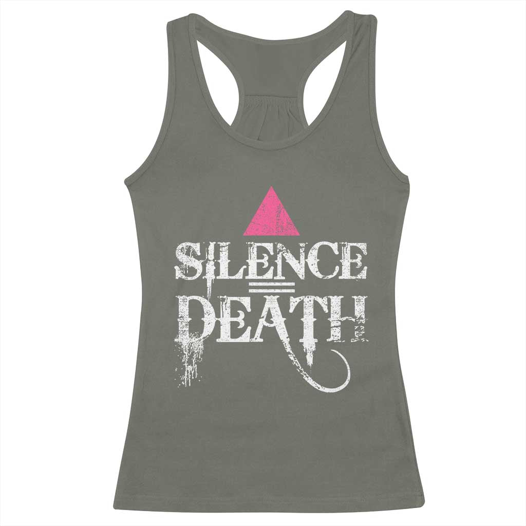 Silence Death Racerback Tank Top LGBTQ Pride Month - Wonder Print Shop