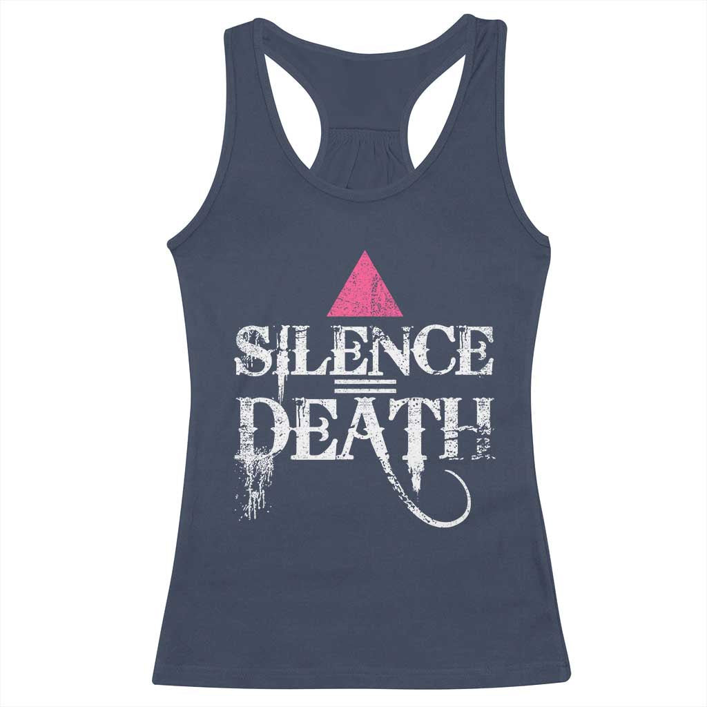 Silence Death Racerback Tank Top LGBTQ Pride Month - Wonder Print Shop