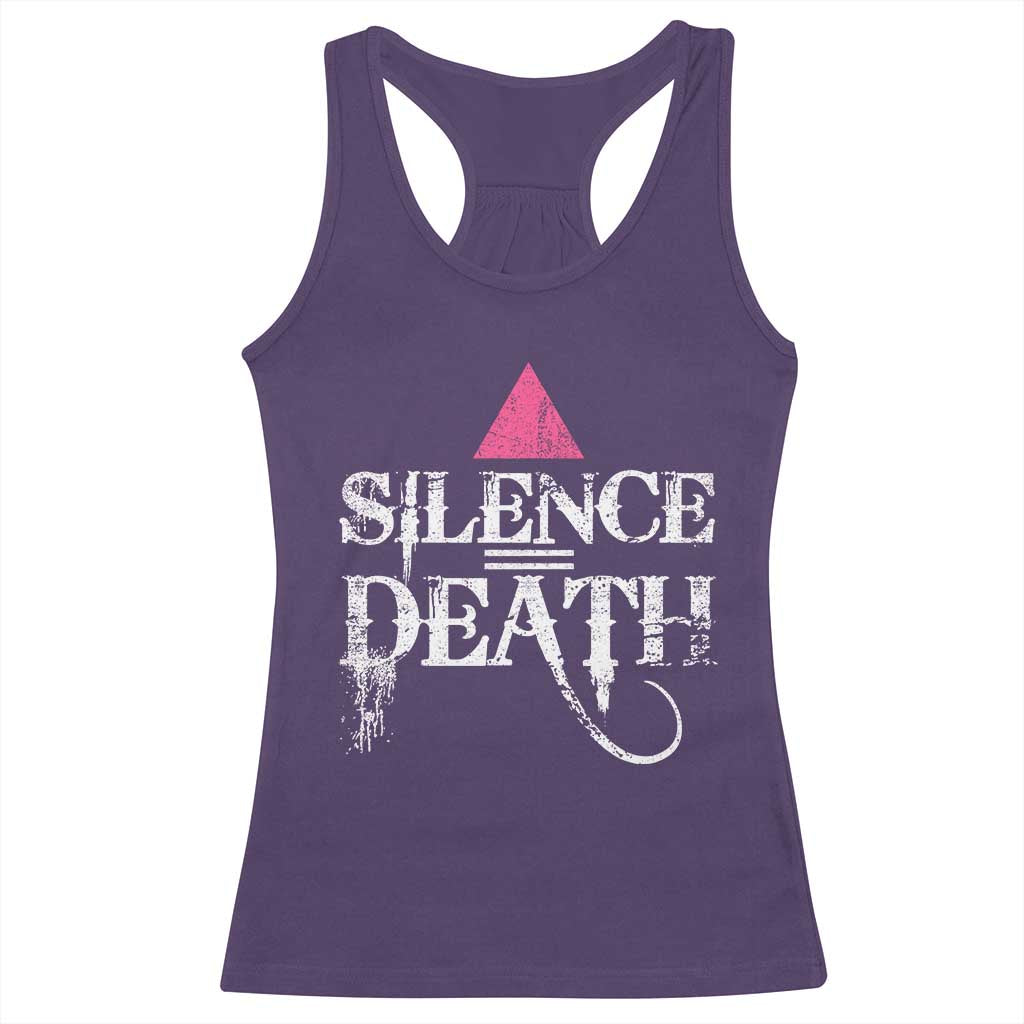 Silence Death Racerback Tank Top LGBTQ Pride Month - Wonder Print Shop