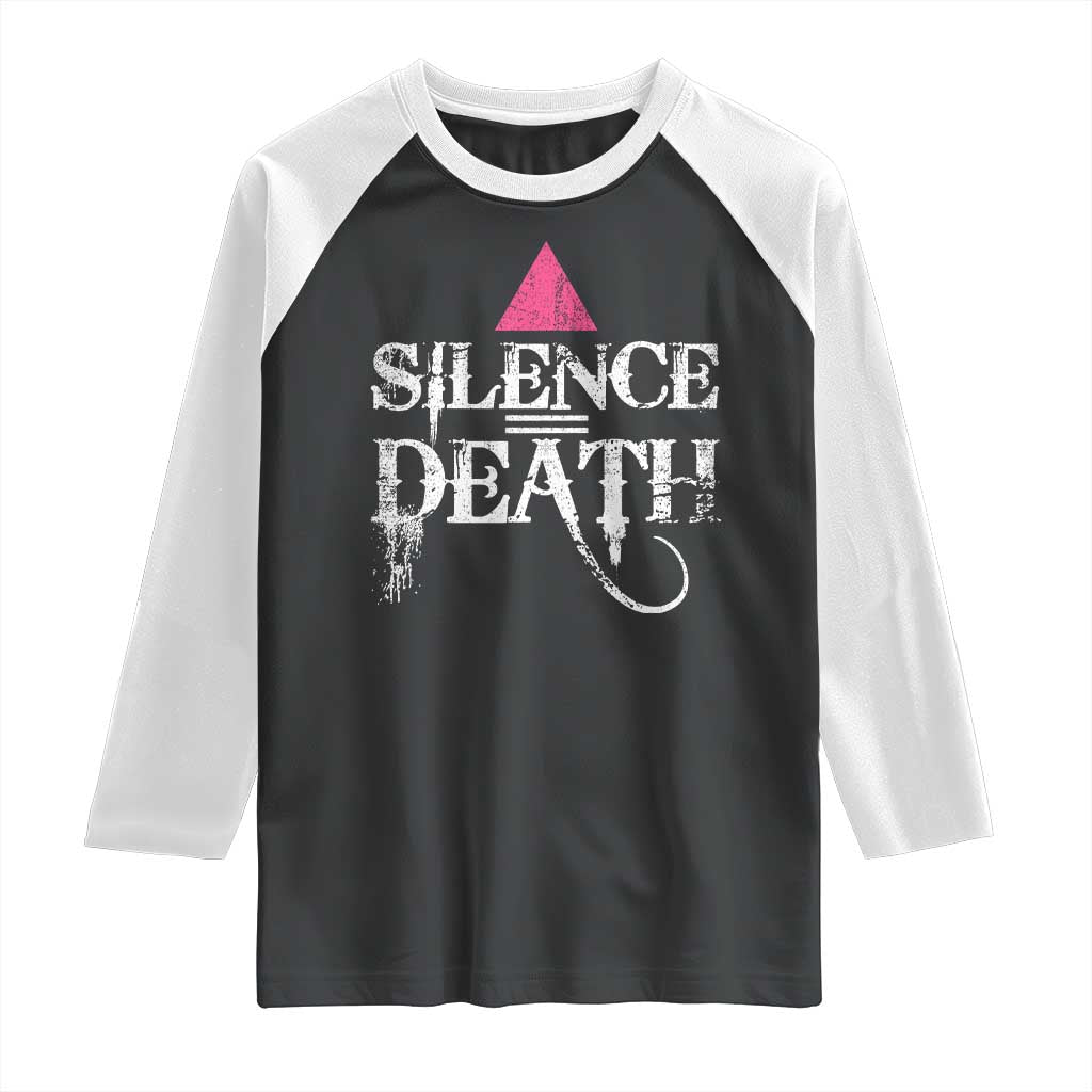 Silence Death Raglan Shirt LGBTQ Pride Month - Wonder Print Shop