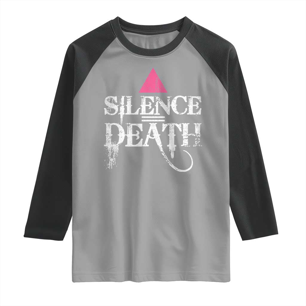 Silence Death Raglan Shirt LGBTQ Pride Month - Wonder Print Shop