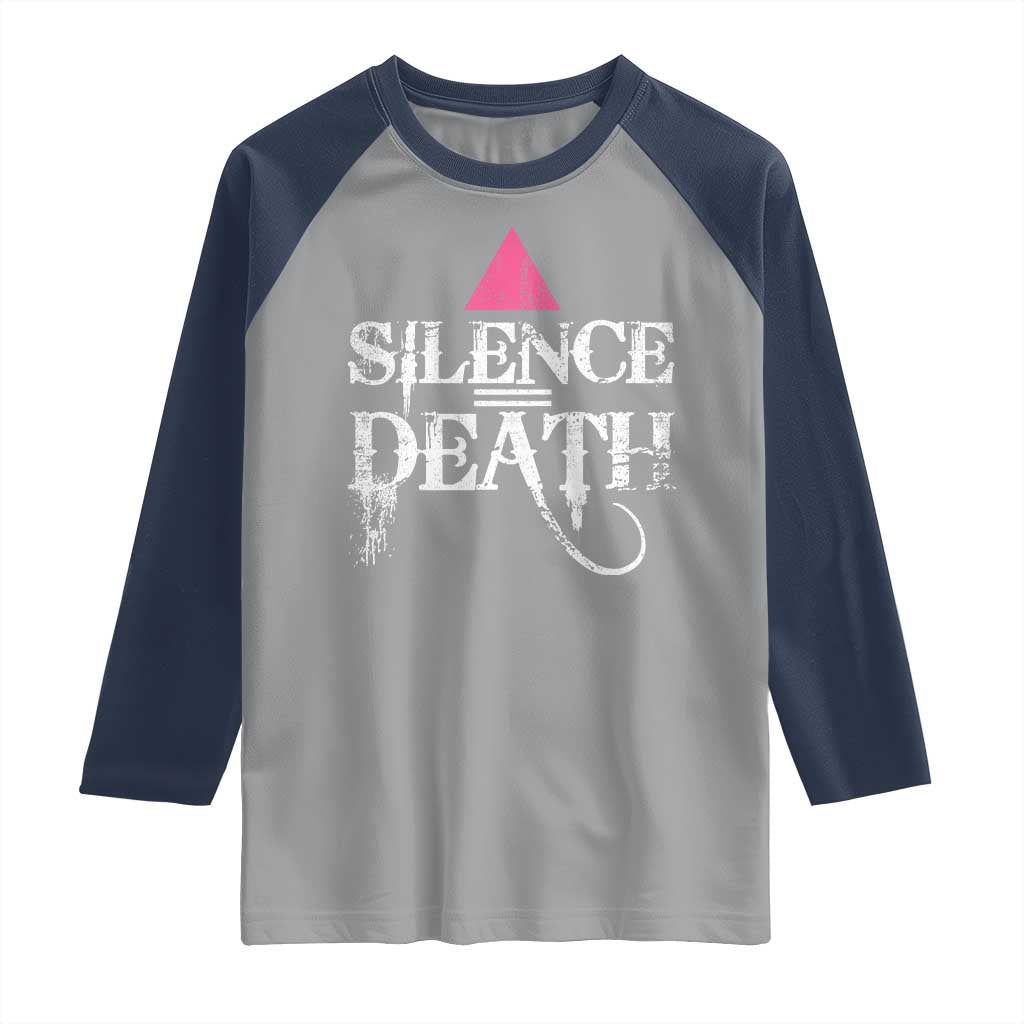 Silence Death Raglan Shirt LGBTQ Pride Month - Wonder Print Shop