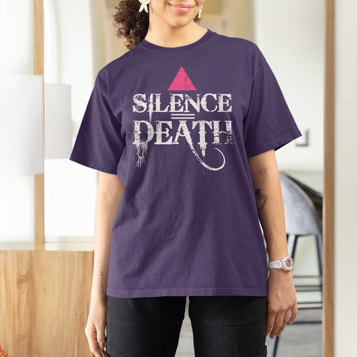 Silence Death T Shirt For Women LGBTQ Pride Month - Wonder Print Shop