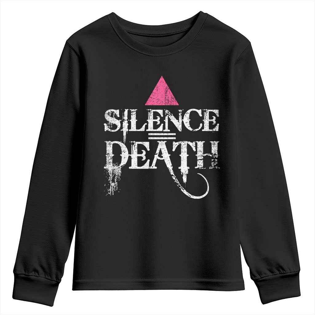 Silence Death Youth Sweatshirt LGBTQ Pride Month - Wonder Print Shop