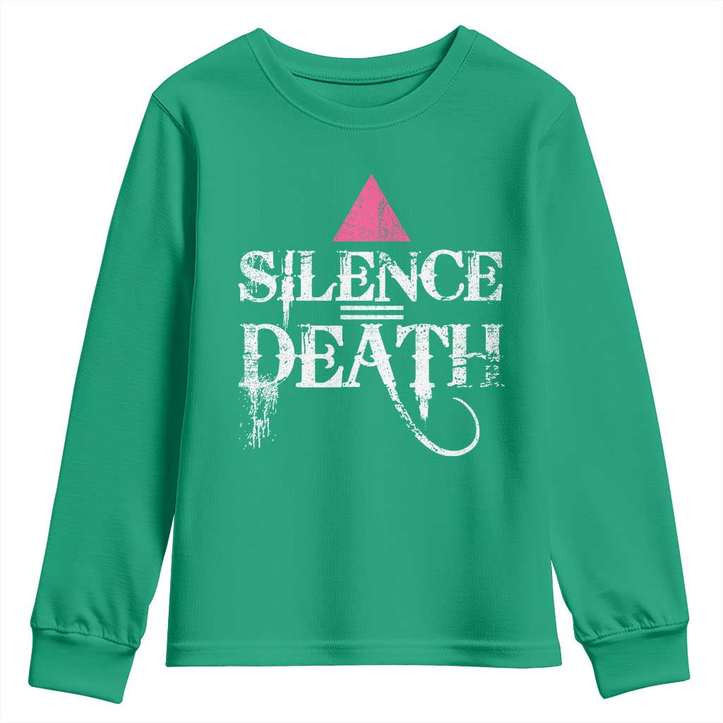Silence Death Youth Sweatshirt LGBTQ Pride Month - Wonder Print Shop