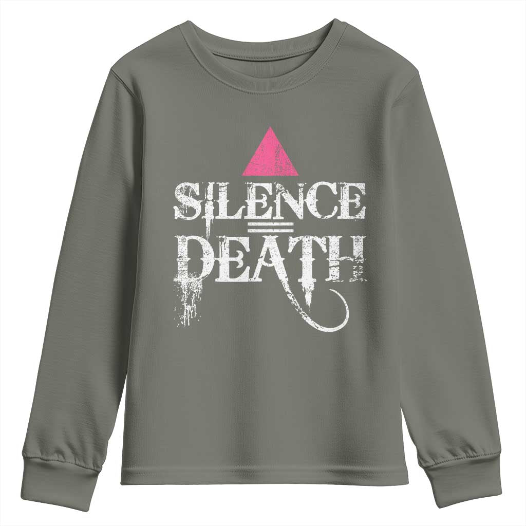 Silence Death Youth Sweatshirt LGBTQ Pride Month - Wonder Print Shop