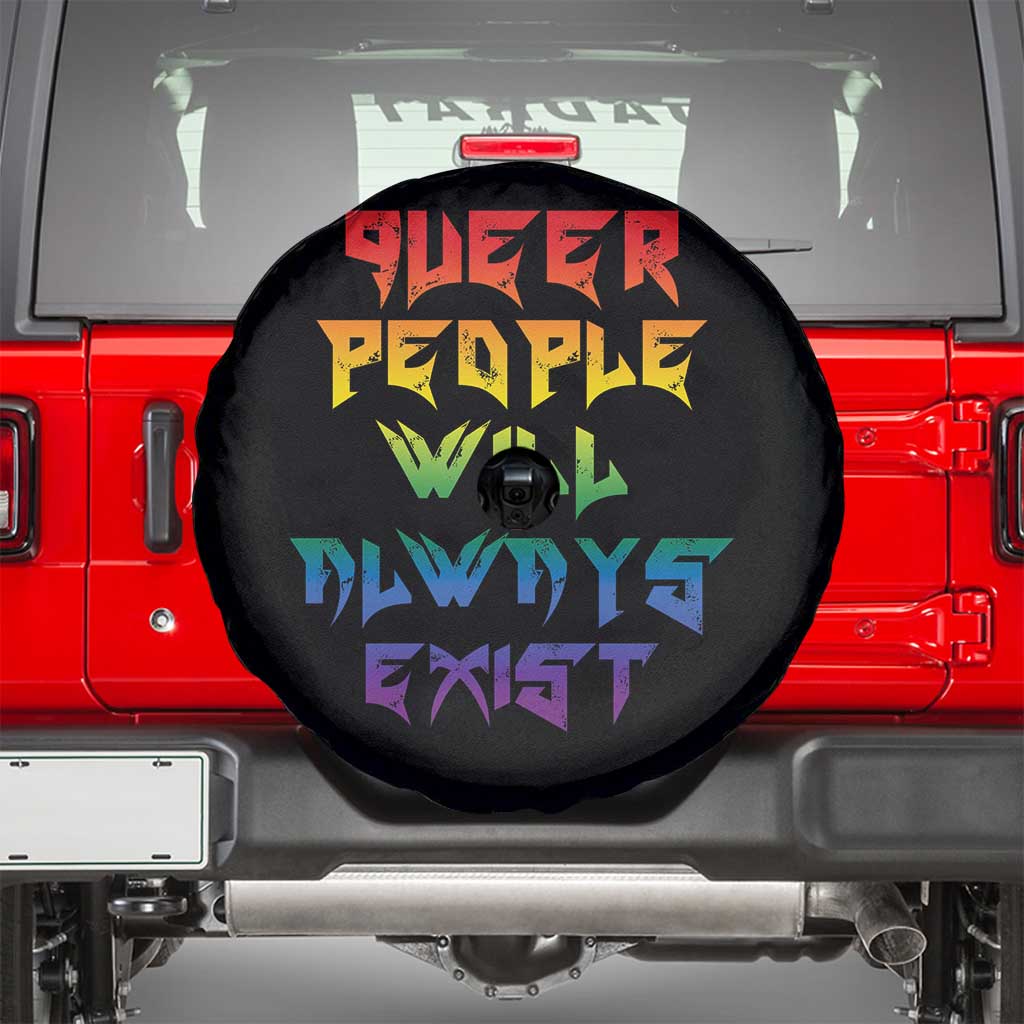 Queer Pride Spare Tire Cover Queer People Will Always Exist LGBTQIA Gay Ally - Wonder Print Shop