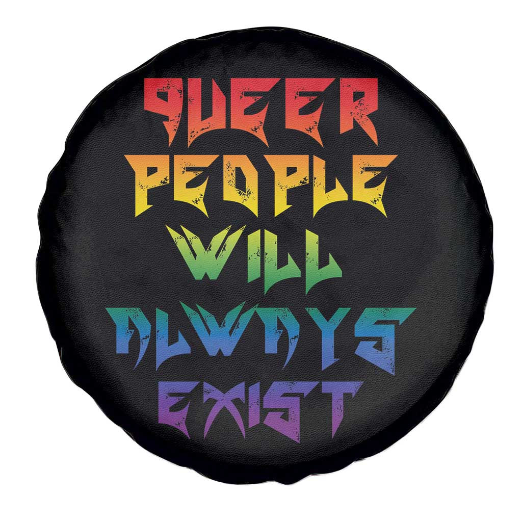 Queer Pride Spare Tire Cover Queer People Will Always Exist LGBTQIA Gay Ally - Wonder Print Shop