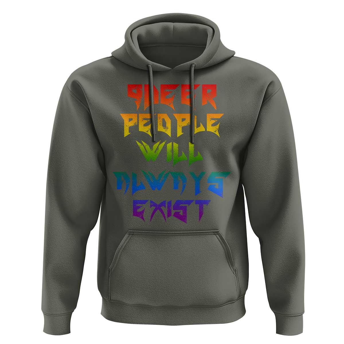 Queer Pride Hoodie Queer People Will Always Exist LGBTQIA Gay Ally - Wonder Print Shop