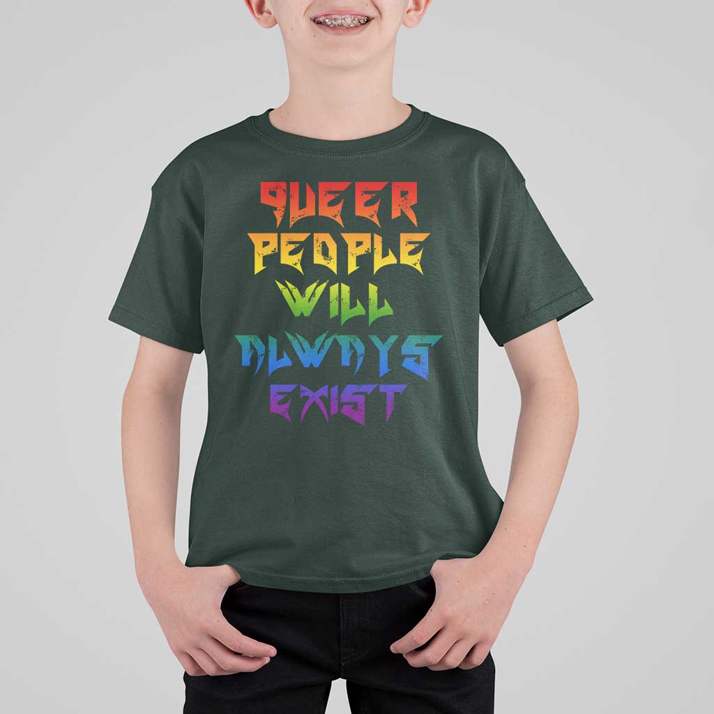 Queer Pride T Shirt For Kid Queer People Will Always Exist LGBTQIA Gay Ally - Wonder Print Shop