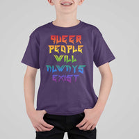 Queer Pride T Shirt For Kid Queer People Will Always Exist LGBTQIA Gay Ally - Wonder Print Shop