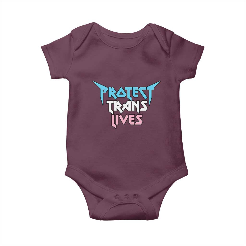 Protect Trans Lives Baby Onesie Heavy Metal - Wonder Print Shop