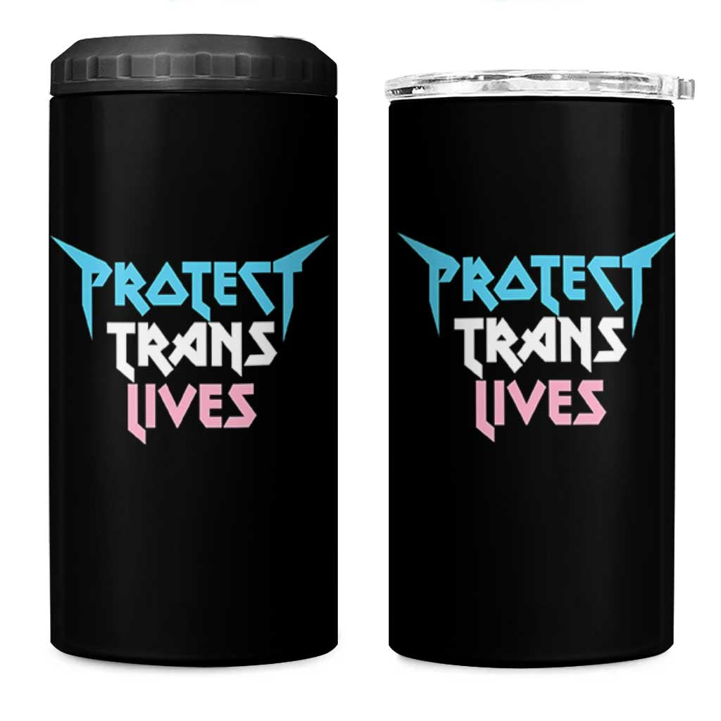 Protect Trans Lives 4 in 1 Can Cooler Tumbler Heavy Metal - Wonder Print Shop