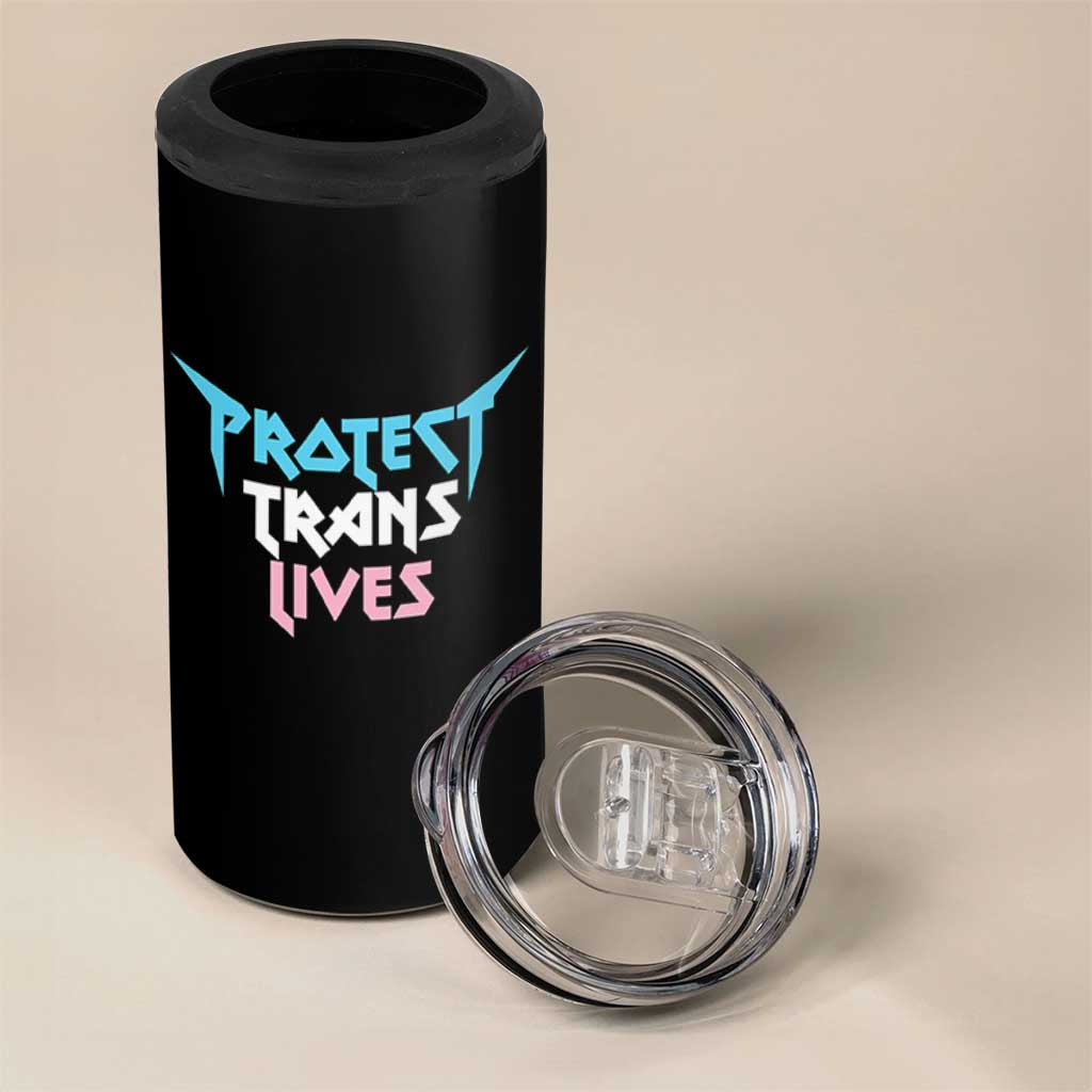 Protect Trans Lives 4 in 1 Can Cooler Tumbler Heavy Metal - Wonder Print Shop