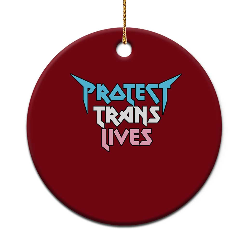 Protect Trans Lives Ceramic Ornament Heavy Metal - Wonder Print Shop