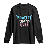 Protect Trans Lives Long Sleeve Shirt Heavy Metal - Wonder Print Shop
