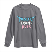 Protect Trans Lives Long Sleeve Shirt Heavy Metal - Wonder Print Shop