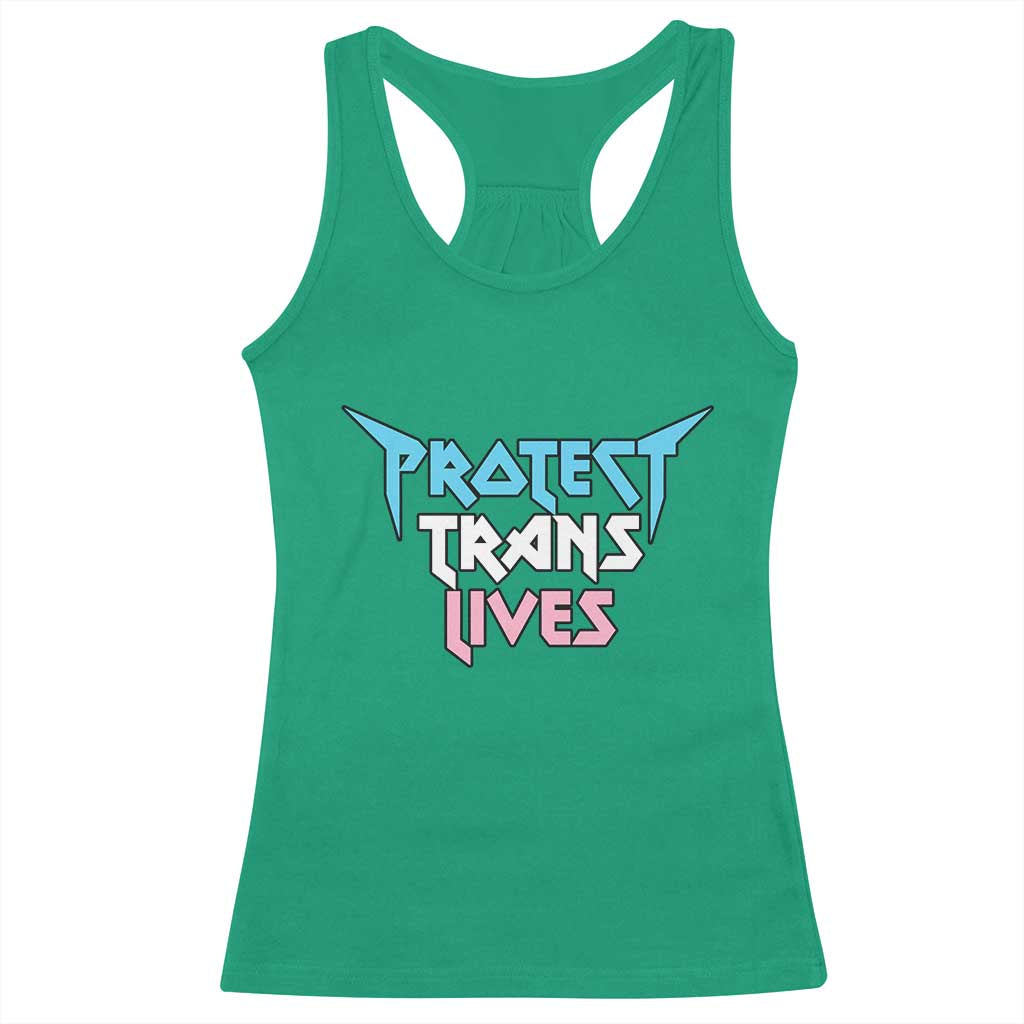 Protect Trans Lives Racerback Tank Top Heavy Metal - Wonder Print Shop